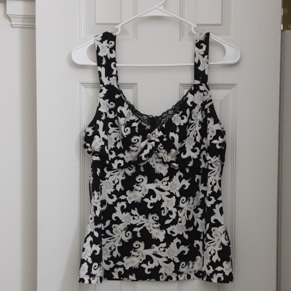 White House Black Market, sweetheart / lace tank